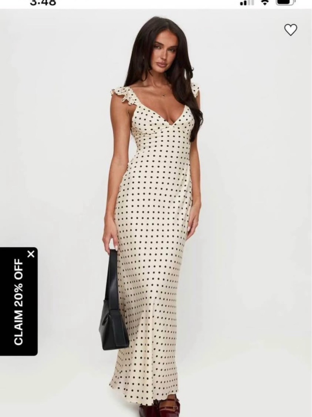 Princess Polly Ivory Maxi Dress with Black Polka Dots